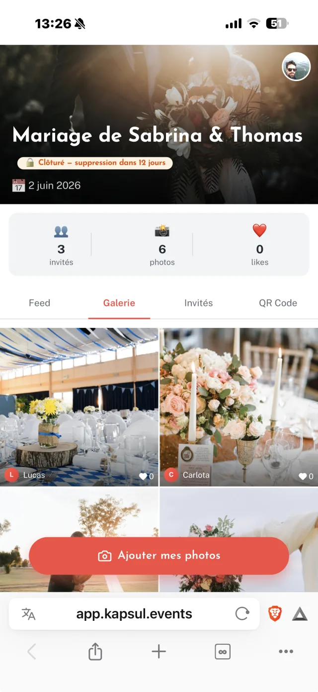 Galerie Kapsul — Mariage de Sabrina & Thomas